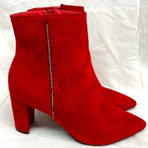 Dream Pairs  suede zip side diamond studded boots ladies sz 9